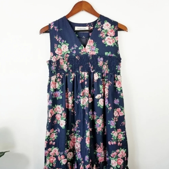 BEAMS BOY Japan Sleeveless‎ Floral Midi Dress Small - Picture 5 of 8